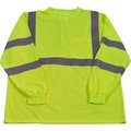 Petra Roc Inc Petra Roc Long Sleeve T-Shirt, ANSI Class 3, Polyester Birdseye Mesh, Lime, 4XL LTSL3-4X